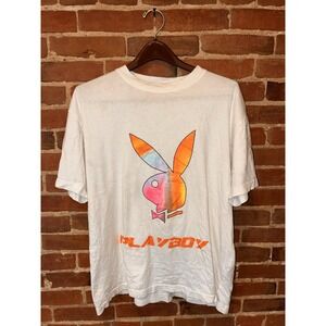 Playboy Tie‎ Dye Bunny Graphic Tee MENS Womens Genuine Tag White